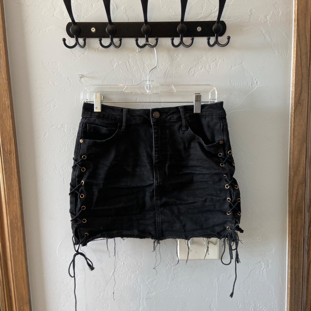 Black Side Tie Skirt